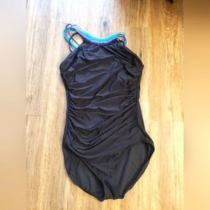 Curvallure one piece swimsuit in black